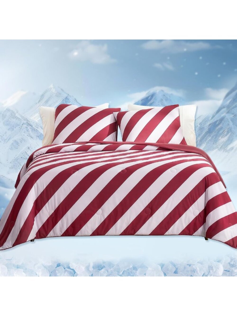 Cooling Comforter King Size Set - Lightweight Double-Sided Summer Quilt, 106x90